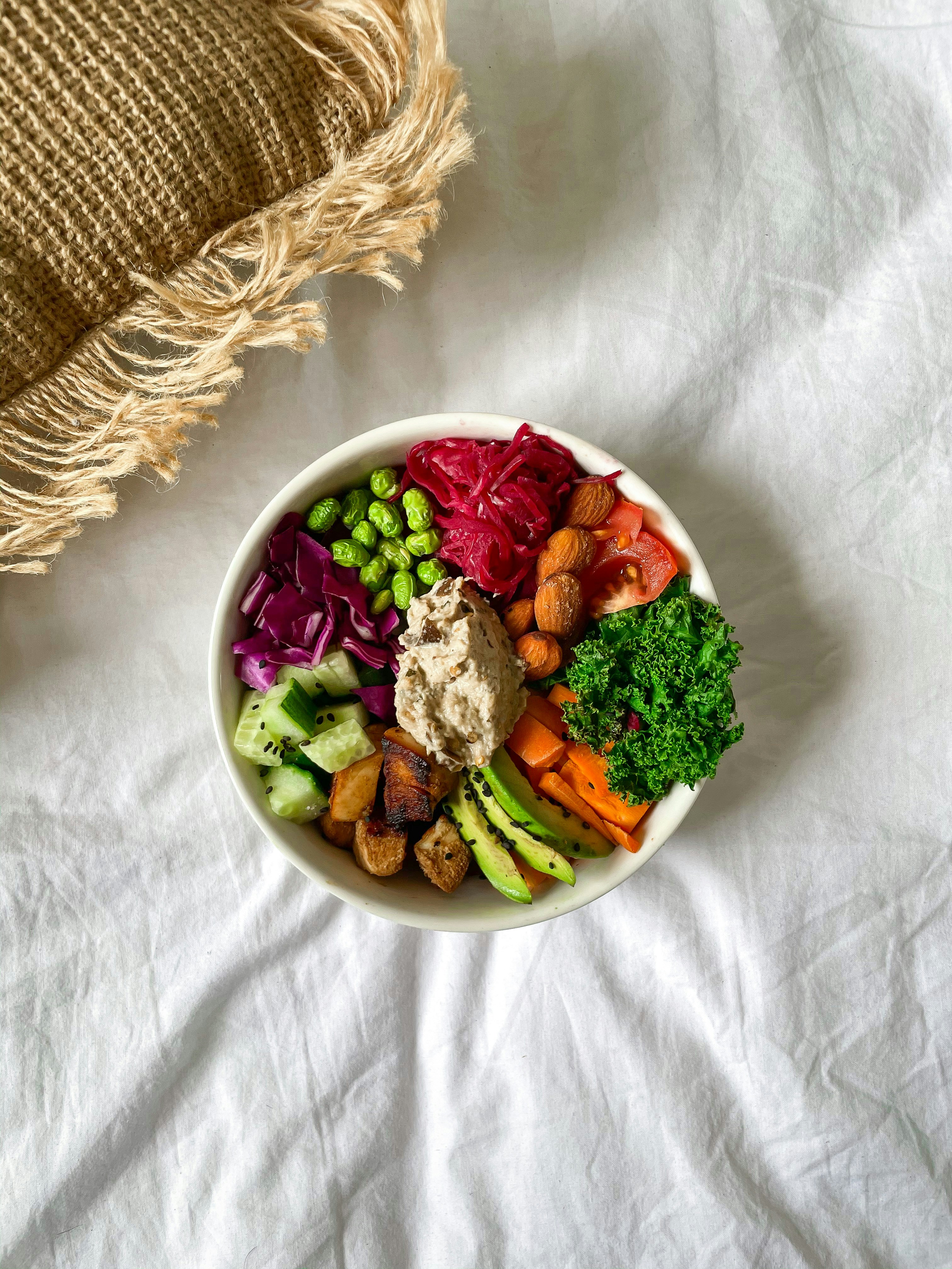 vegetables in a white ceramic bowl